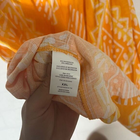 Rewind Womens Orange Diamond Print Halter Dress Size XXL - Picture 11 of 11